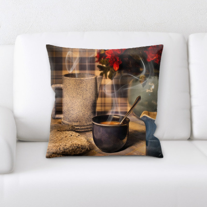 Coussin décoratif café