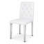 2-pack Pu Leather Dining Chairs, Tufted Upholstered, Silver Metal Legs, White, For Kitchen & Dining Room-618125979