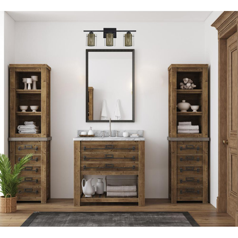 Éclairage pour meuble-lavabo à intensité variable Aimme, Transparent / or, 3