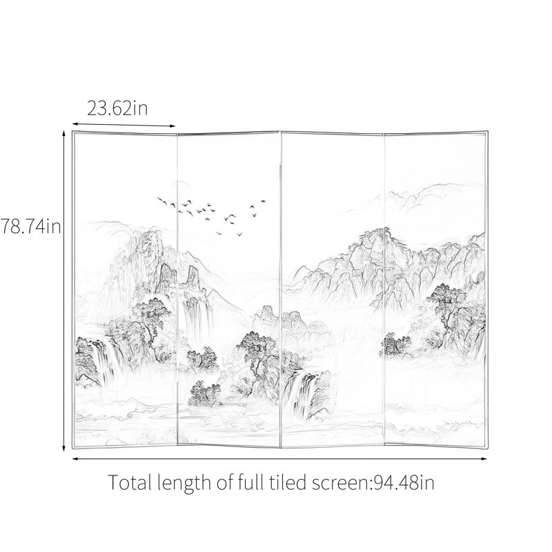 Huriye, 78.74" H x 94.48" W x 1.37" D