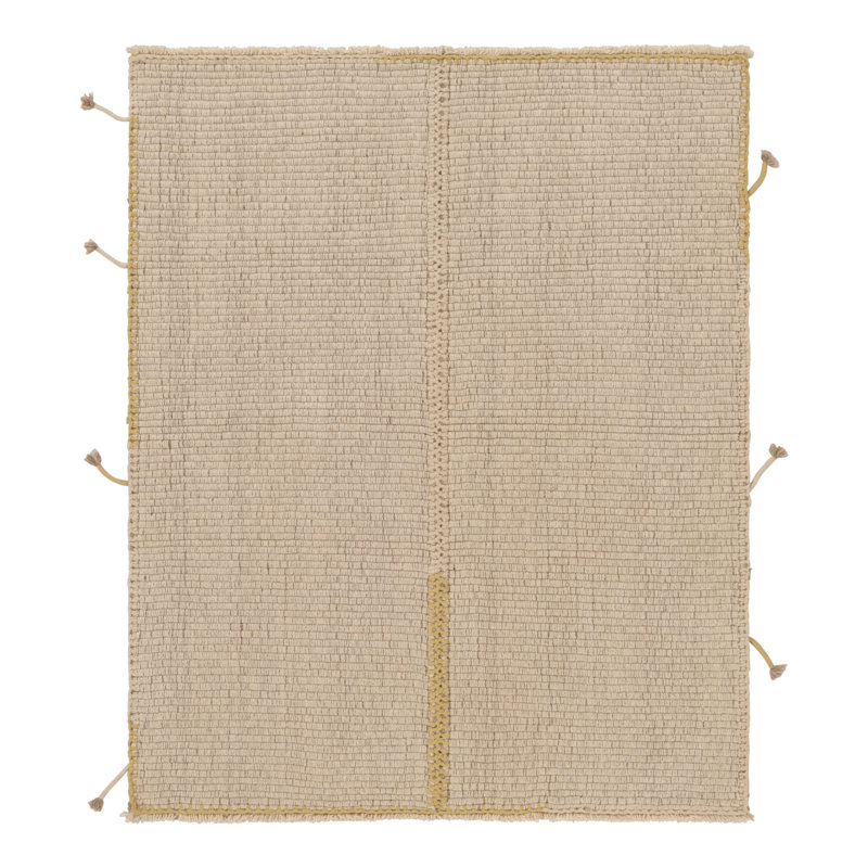 Rug & Kilim’S Accent Kilim With Textural Cream-White And Gold Stripes