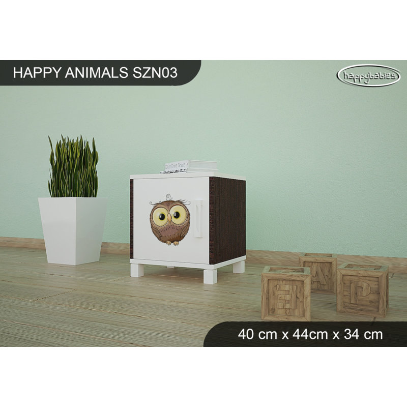 Nightstand, White/Chestnut