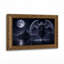 Femme ailée au-dessus d'un château sombre sous la pleine lune - Toile murale d'Halloween-952502285