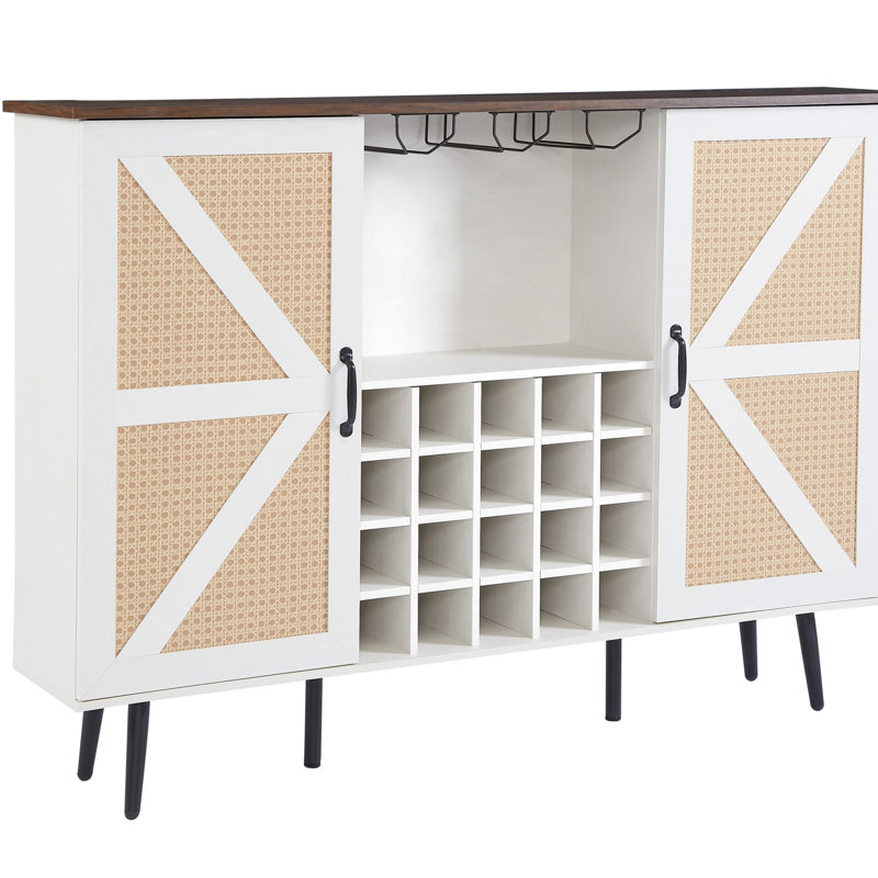 Rangement pour bouteilles de vin avec support en verre et tablettes amovibles