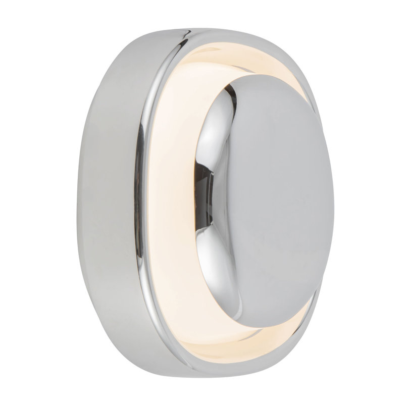 Pebble 8-in Silver dimmable LED Wall Sconce, Chrome