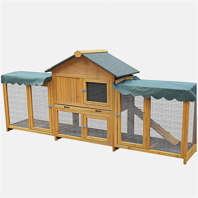 Cage à lapin pour l'extérieur très large de 82 pouces facile à assembler et stable à l'intérieur avec plateau de nettoyage et toit imperméable pour petits et moyens