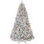 Arbre de Noël 5 pi avec 300 lumières colorées UL et 27 pommes de pin naturelles - 600 pointes en PVC enneigées, branches articulées, support en métal stable, installation facile-1700498523