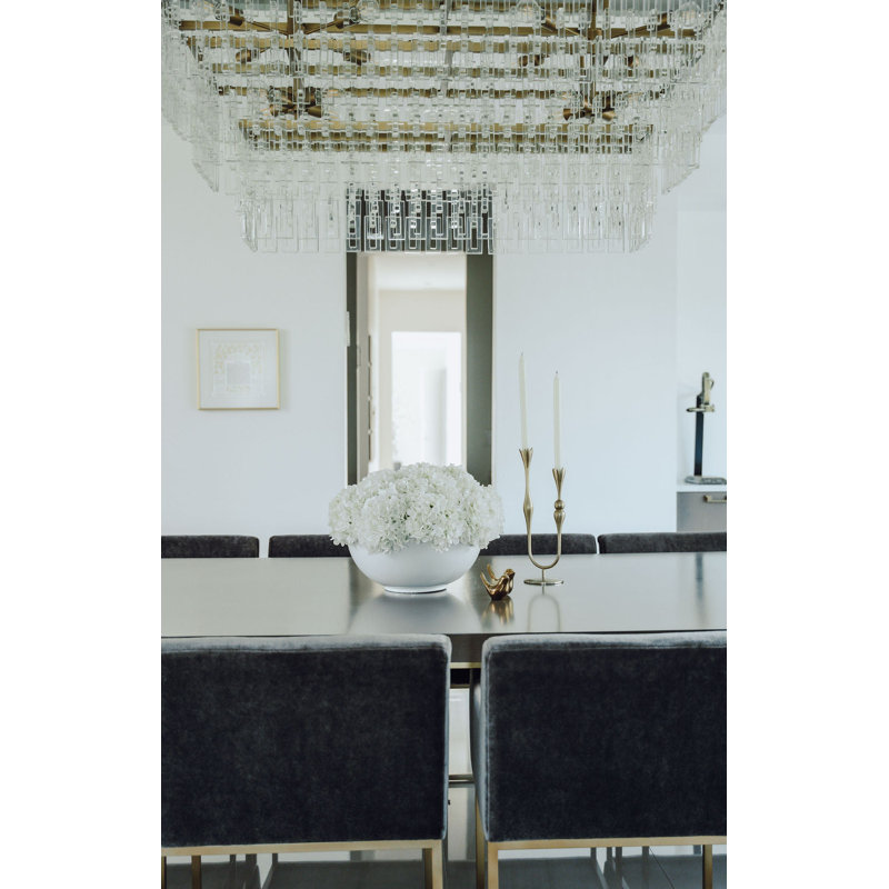 Grand centre de table d'hortensia Culttured Interiors Realtouch, Blanc