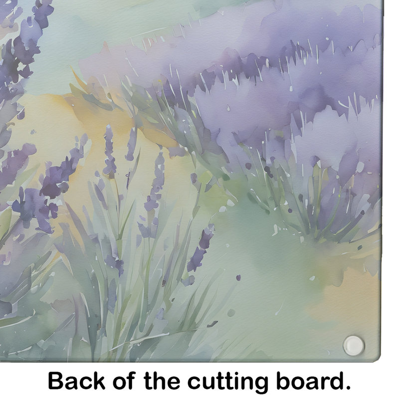 Lavande dans une grande planche à découper en verre aquarelle