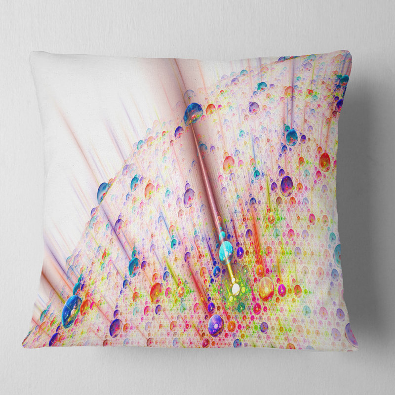 Solar Bubbles Planet - Abstract Printed Pillow, 16" x 16", Red/Blue