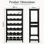 6 - Bottle Bamboo Wine Bottle Rack in Black