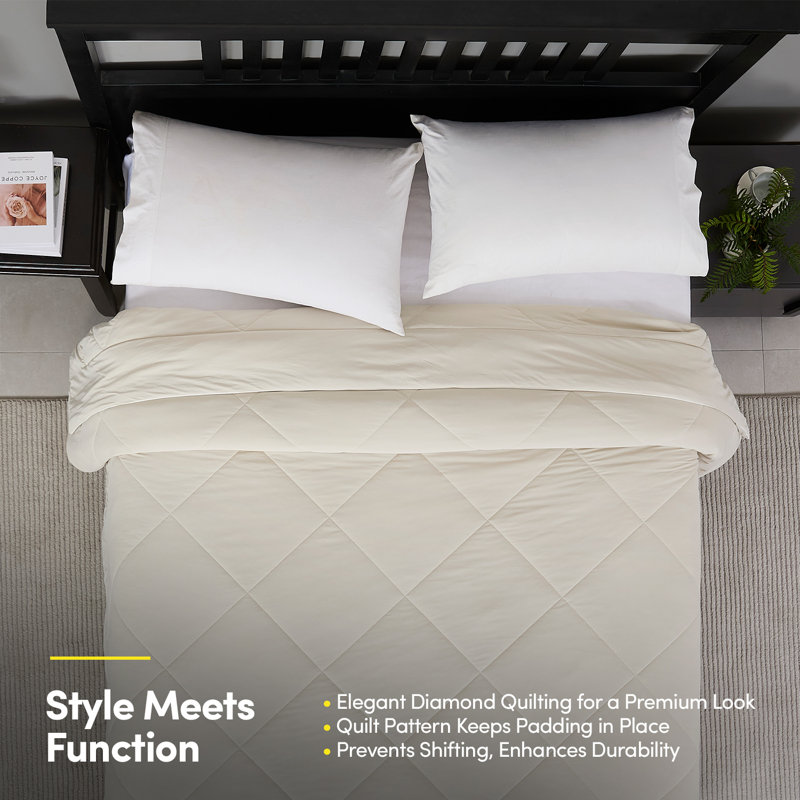 Cooling Oversized All-Season Reversible Single Comforter By Sweet Home Collection®, King/California King, Beige