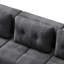 Modulaire avec méridienne, tissu tissé, gris foncé, 3 sièges pour une vie confortable dans la zone principale pour recevoir des invités