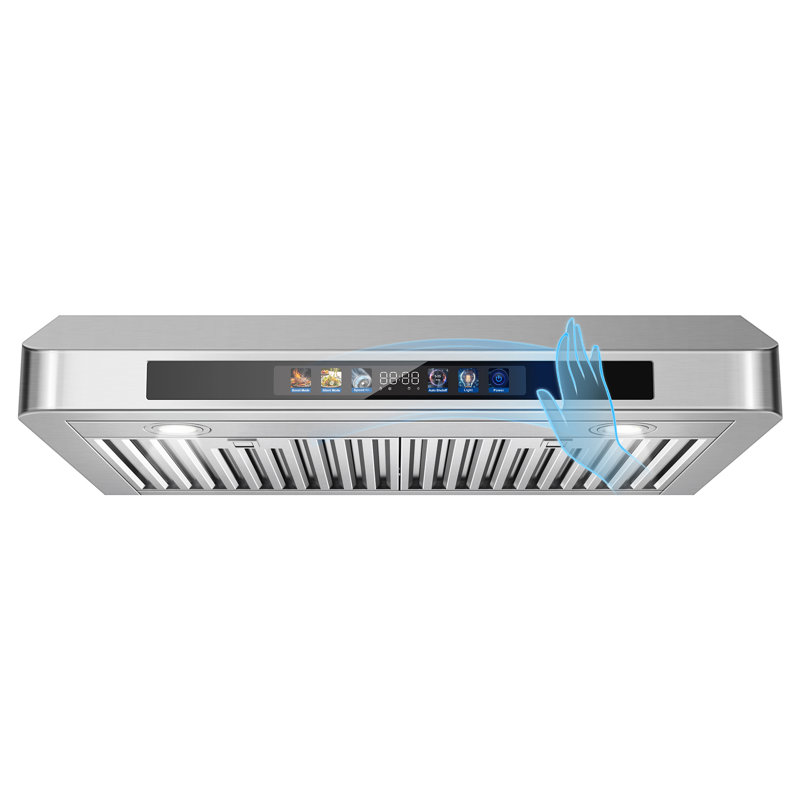 42‘’ 900 CFM Under Cabinet Range Hood,Dual Motor Stove Hood with 4-Speed,LED Lights,Stainless Steel,Smart Kitchen Vent Hood with Voice/Gesture/Remote/Touch Control