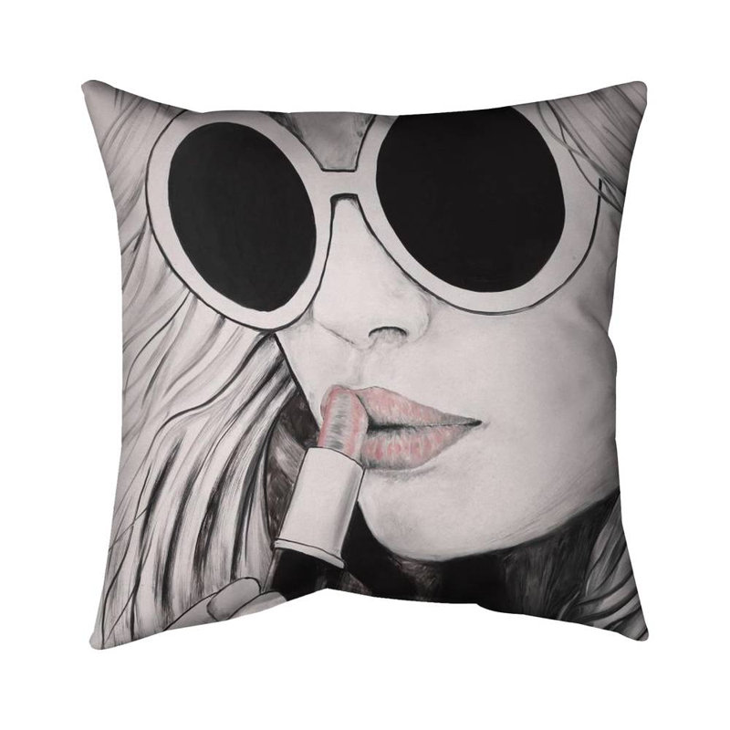 Incognito - 16"x16" Throw pillow cover - Poly twill - Print on demand, Gray/Black/Yellow, 16"H x 16"W