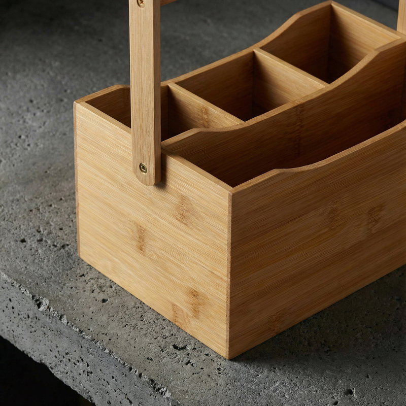 Bamboo Rectangle Flatware Caddy