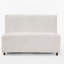 Causeuse 49 po avec housse bouclée beige 49 po avec coussin en éponge haute densité et pieds brun clair pour les salons modernes