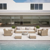 Eloisa Wicker 8 - Person Patio Conversation Sets with Cushions