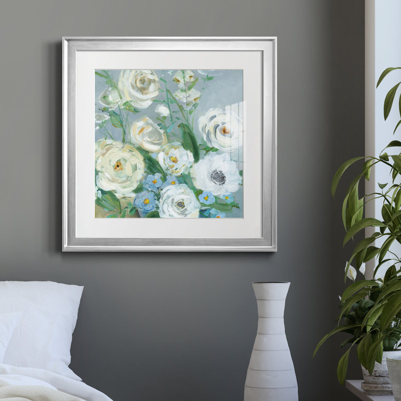 Painterly Garden II - Cadre photo, reproduction d'art sur papier, H 30,5 po x l 30,5 po x P 1,5 po, Encadrement argenté