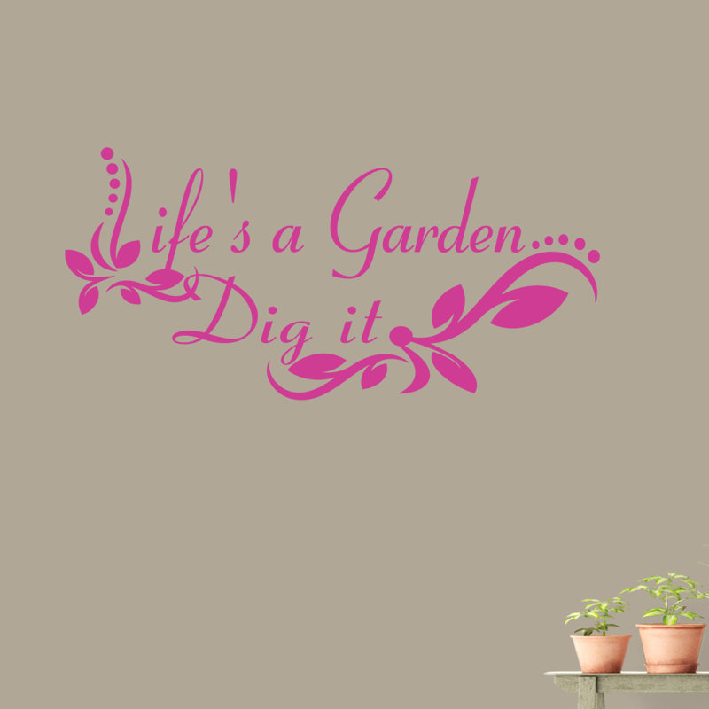 Adhésif mural « life a jardin », Rose vif