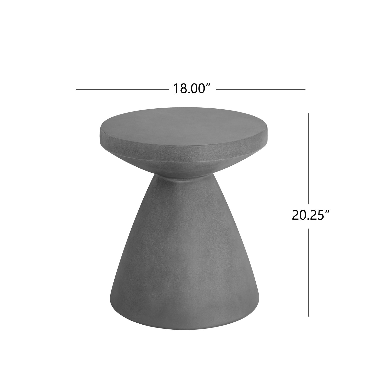 Jacqueline 18" Patio Side Table, Charcoal
