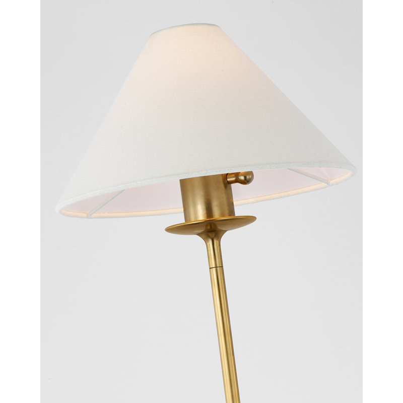 Caspian Buffet Table Lamp, Antique-Burnished Brass/Alabaster
