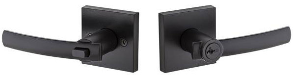 Sydney Signature Series Keyed Door Lever with Square Rosette and Smartkey Kwikset 