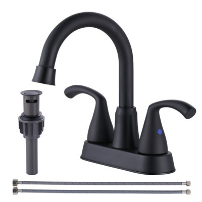 Centerset 2-handle Bathroom Faucet with Drain Assembly