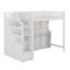Lit double mezzanine double avec escalier de rangement et lit escamotable double avec DEL