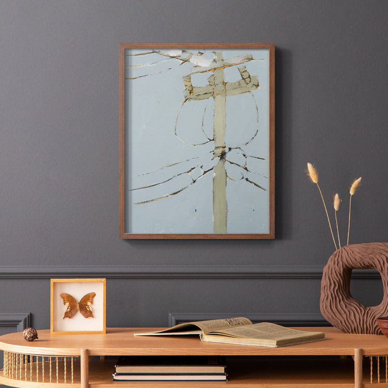 Wires V, reproduction encadrée en bois massif, Brun, H 14 po x l 11 po