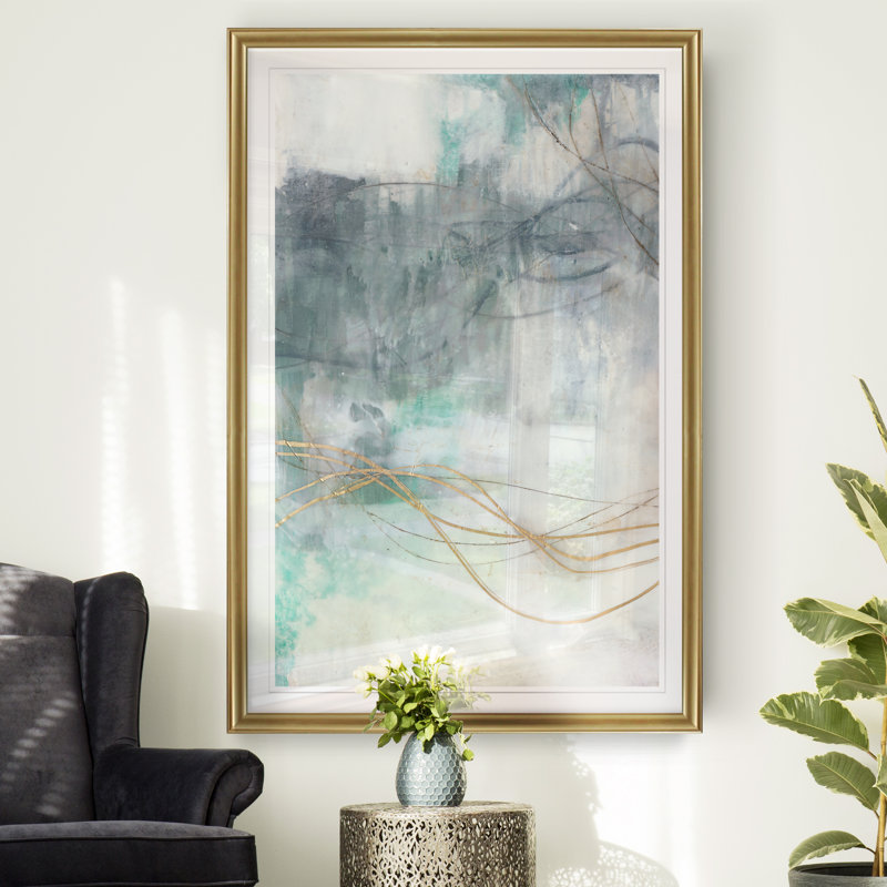 «Ondulation Oro I», reproduction sur toile, H 22,5 po x l 30,5 po x P 1,5 po, Encadrement doré