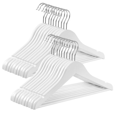 Ensemble de 20 cintres pour enfants, cintres en bois pour enfants, avec encoches d'épaule, crochets pivotants