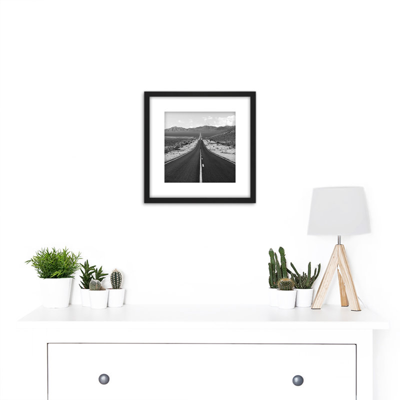 Long Straight Road Mountain Landscape - Single Picture Frame Painting