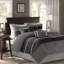 -piece Faux Suede Bedding Set, Soft Polyester, Contemporary Black King
