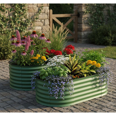 2 Pack Galvanized Raised Garden Beds