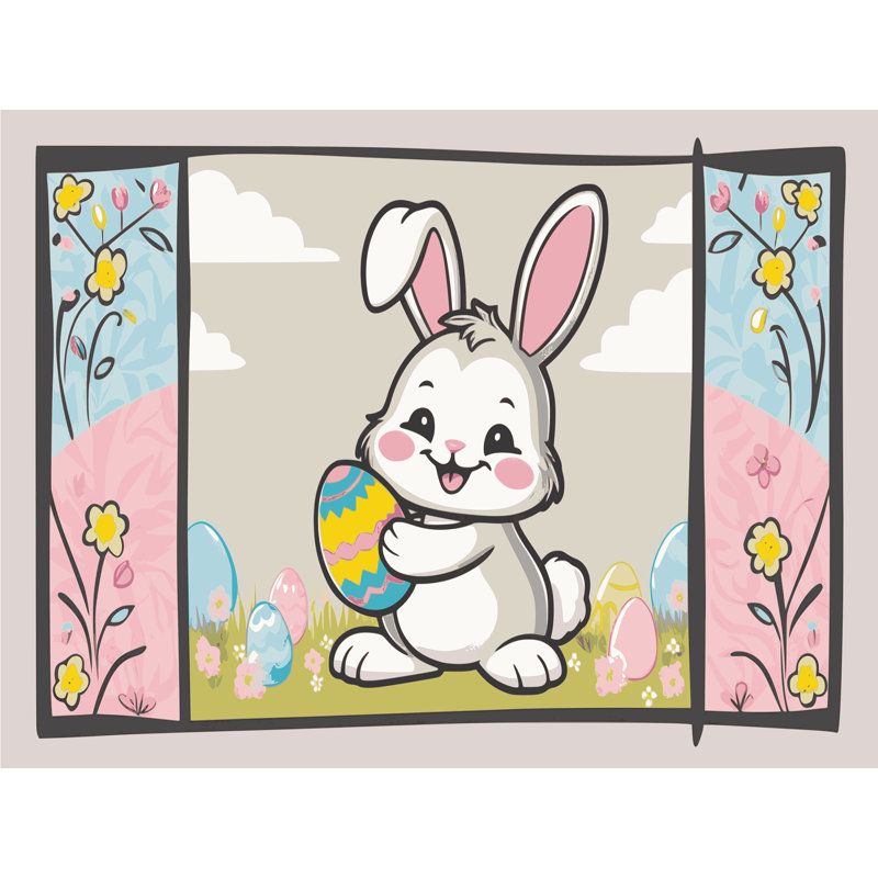 The Holiday Aisle® Easter Spring Holiday Rug, Rectangle 5' x 7'