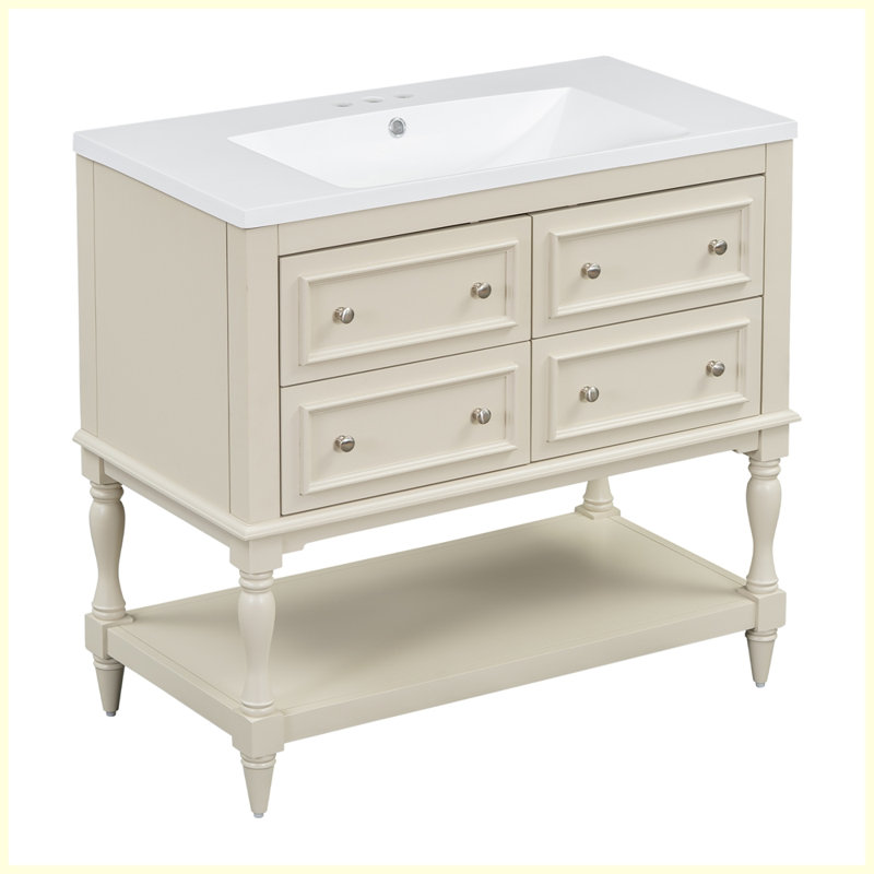 Ensemble de meuble-lavabo avec lavabo Modern, Beige