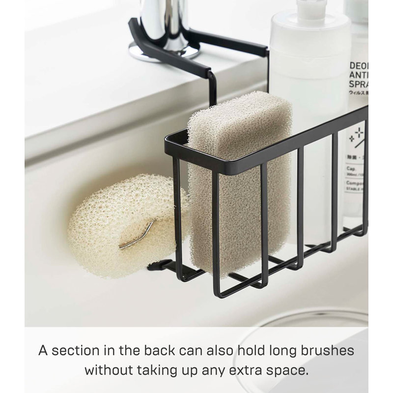 Black Steel Faucet-Hanging Sponge Caddy