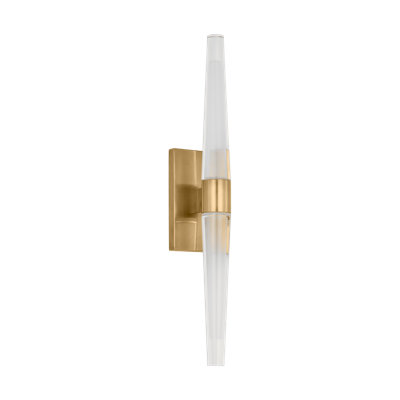 Sean Lavin Lassell 2-light single short wall sconce in polished nickel finish with crystal shades