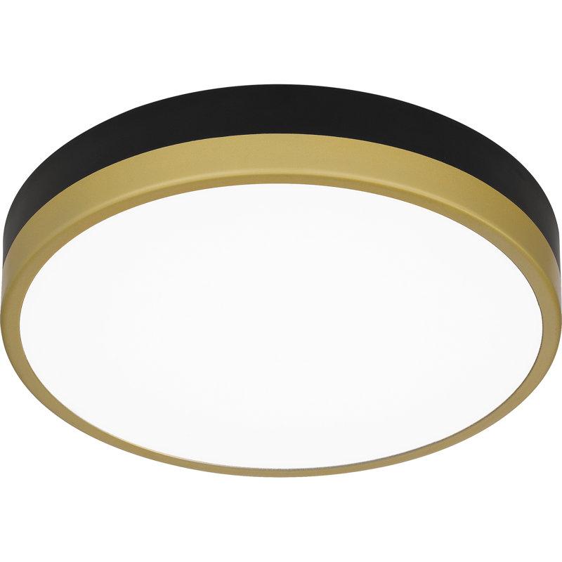 Acrylic LED Flush Mount, Matte Black Gold