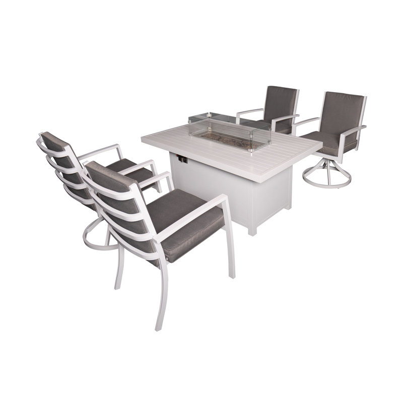 Ensemble repas d'extérieur rectangulaire pour 4 personnes L 55,12 po Eckmann