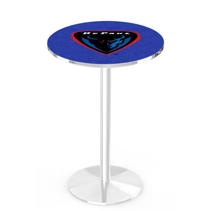 Round Metal Base Dining Table, Chrome, DePaul University