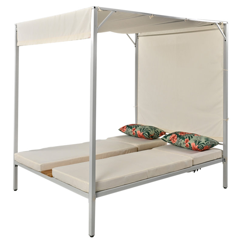 U_STYLE Lit de jour pour terrasse avec coussins et sièges réglables, Beige