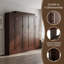 Lit escamotable double / grand encombrant avec armoire intégrée et tablettes de rangement - Lit plateforme pliable multifonctionnel pour les petits espaces et les chambres d'amis-1628523703-1628523701