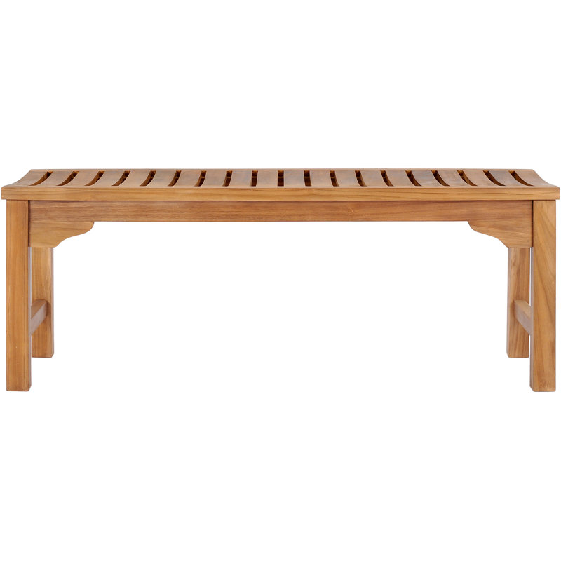 Santa Monica Outdoor Teak Dining Bench, 18" H x 49" W x 21" D