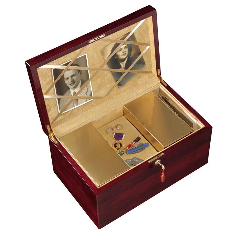 Remembrance Memorial Urn Chest, High-Gloss Finish, Multi-Urn Capacity, Locking Keepsake Box