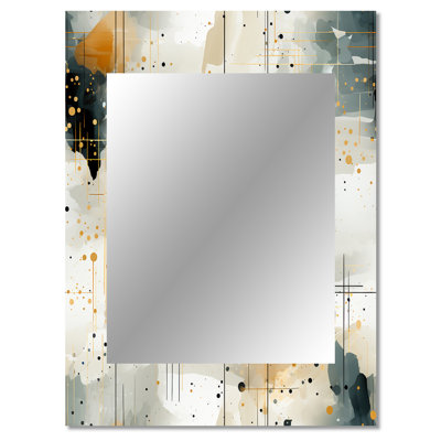 Leysin Urban Geometric Pattern - Abstract Large Wall Mirror, Abstract Decorative Mirror, Printed Metal Art