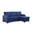 Canapé modulaire rembourré en lin bleu avec méridienne de rangement et canapé-lit