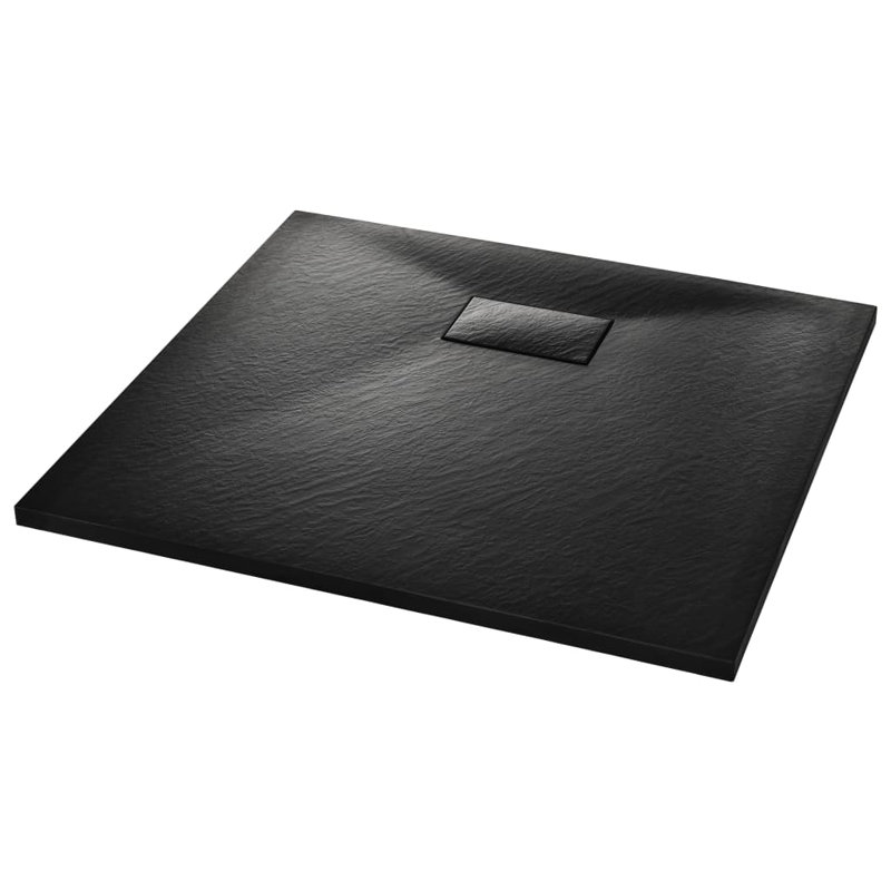 Jamerson Plastic Shower Tray, Black, 2.6cm H x 90cm W x 80cm D