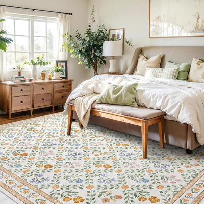 Rectangle 150 cm x 210 cm Shaggy Washable Area Rug